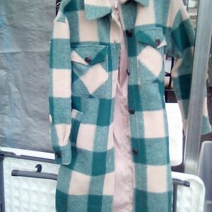 New flannel long jacket